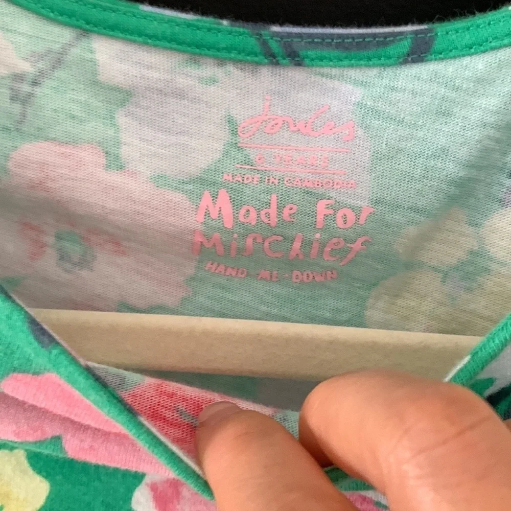 JOULES FLoral Pullover Cotton Dress. Size 6